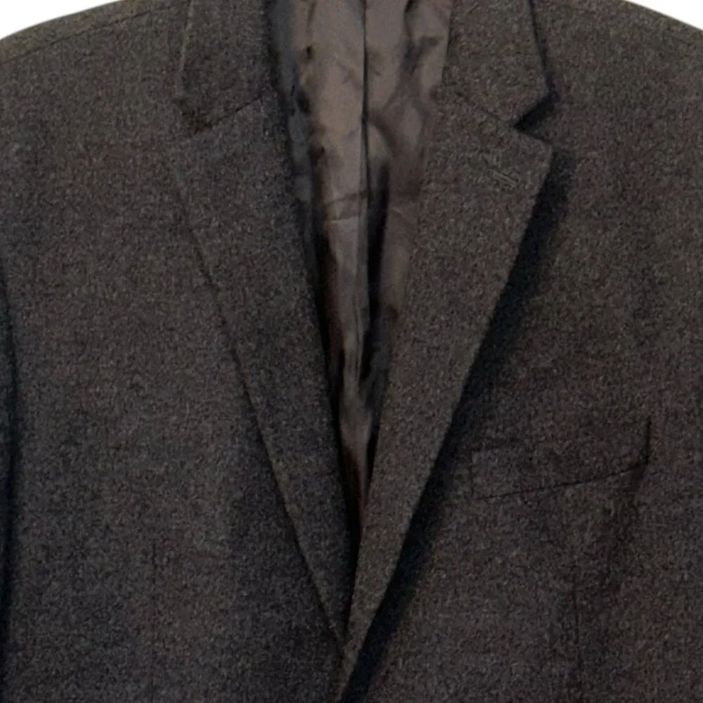 Lauren Ralph Lauren Wool Silk Cashmere Grey Blazer Coat Jacket 48L Winter Office